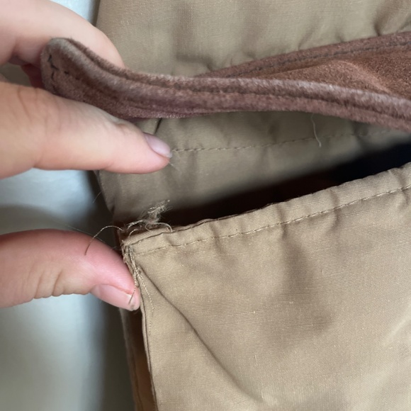 Vintage down and leather puffy western vest brown - Picture 4 of 5